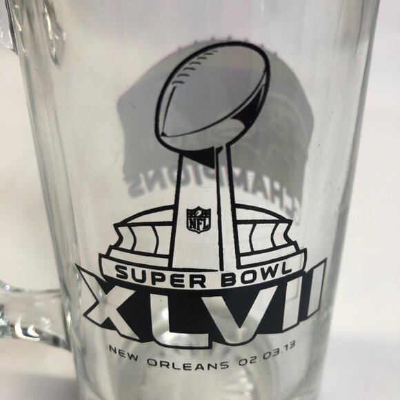 Baltimore Ravens Super Bowl‎ 47 XLVII Champs Champion 6" Pint Glass - Picture 6 of 9